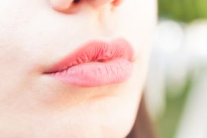 woman's plump pink lips