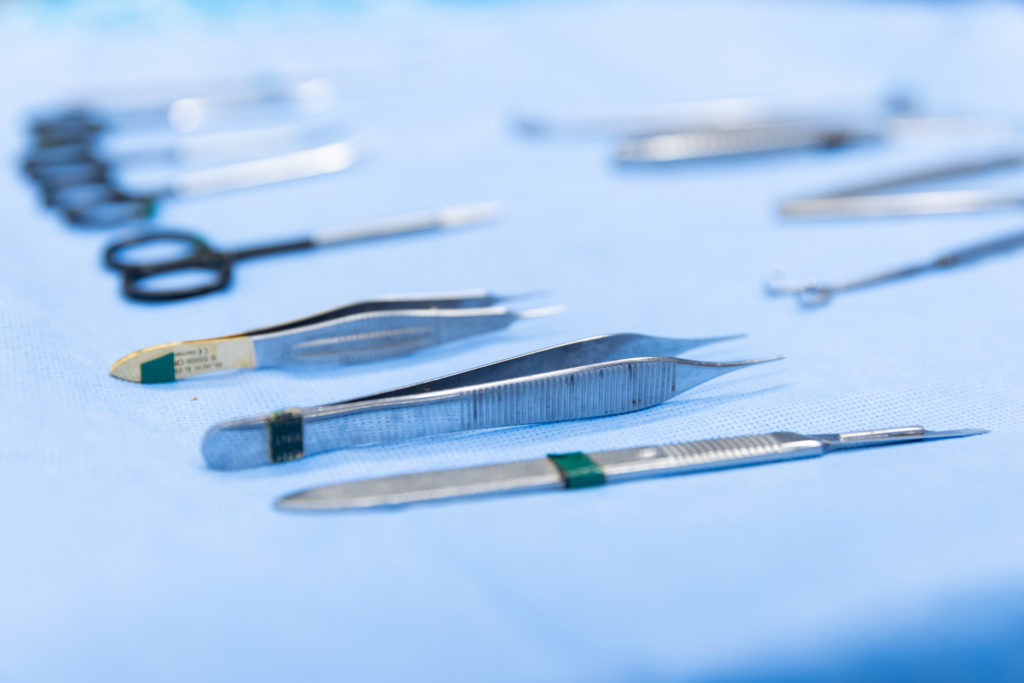 Surgical tools close up